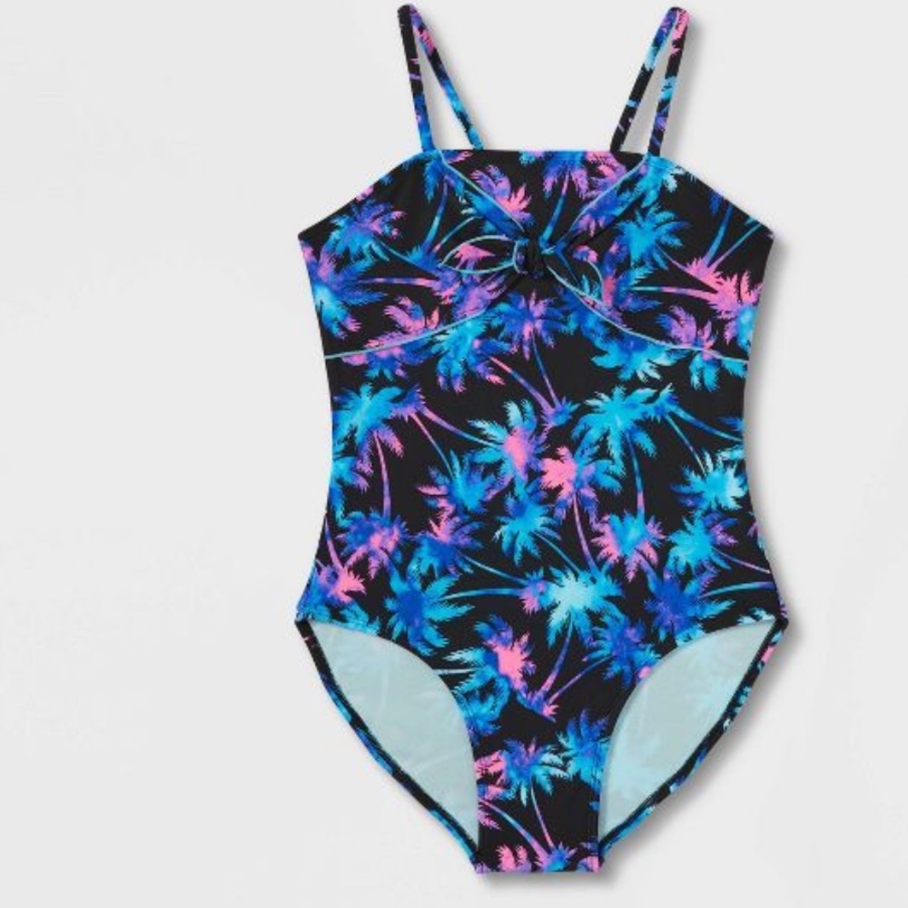 Brand NWT- Girls' Floral Print One Piece Sleeveless Swimsuit - art class™